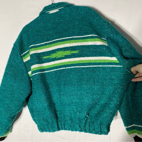 Vintage Carrot Co. Original Cocol Green Southwestern Oversized Bomber Jacket M - Picture 11 of 16